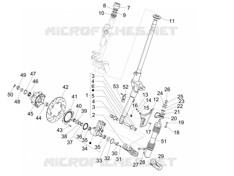 Fork/steering tube - Steering bearing unit