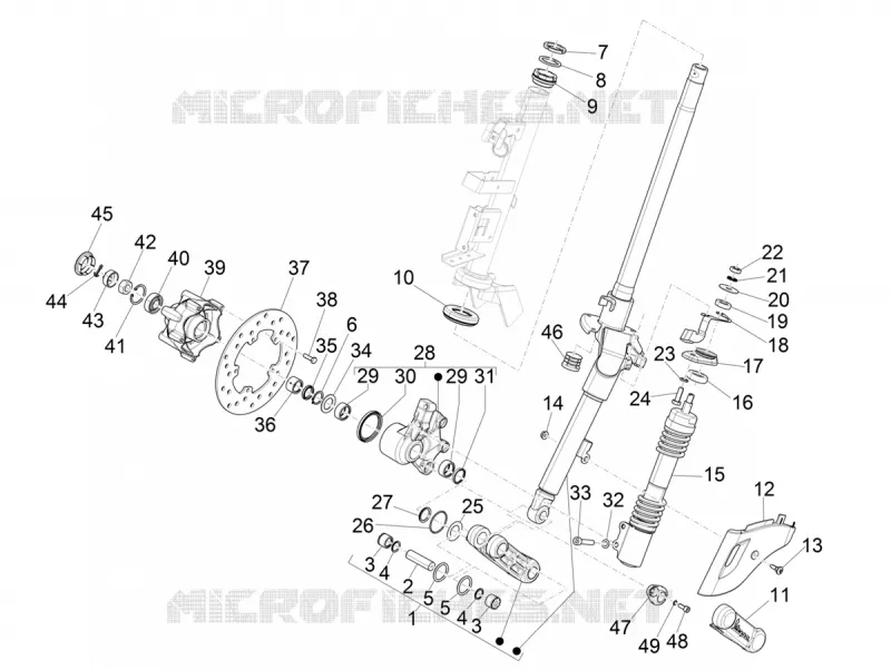 Fork/steering tube - Steering bearing unit