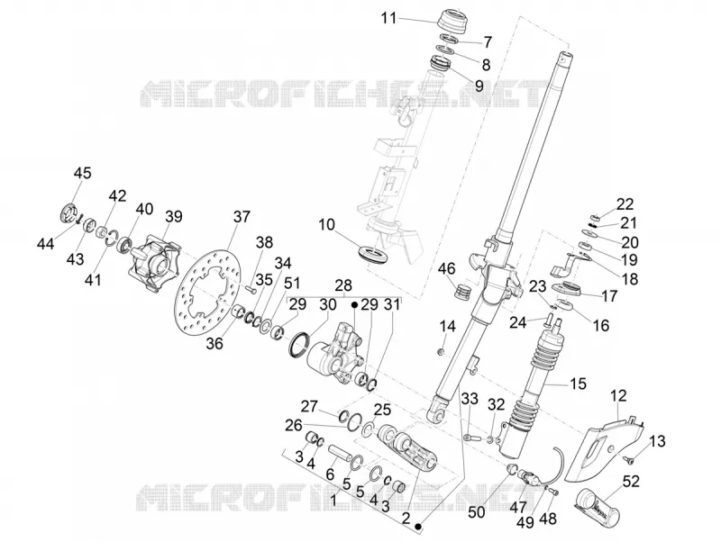 Fork/steering tube - Steering bearing unit