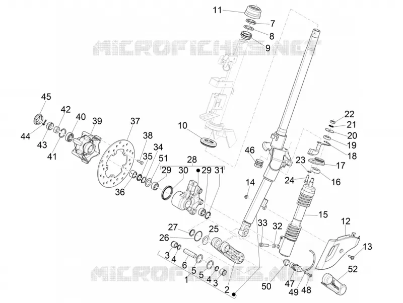Fork/steering tube - Steering bearing unit