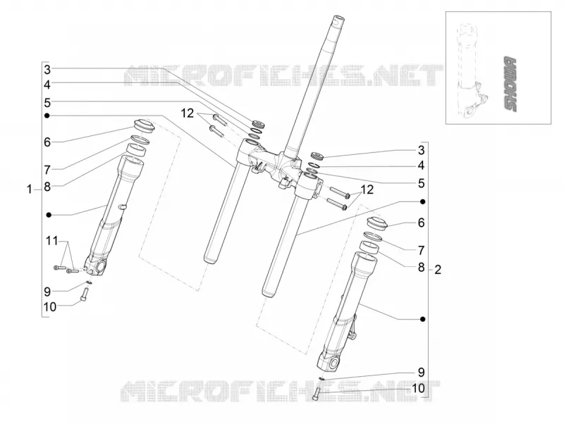 Fork's components (Showa)