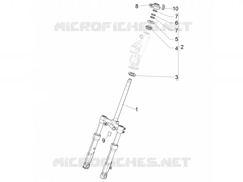 Fork/steering tube - Steering bearing unit