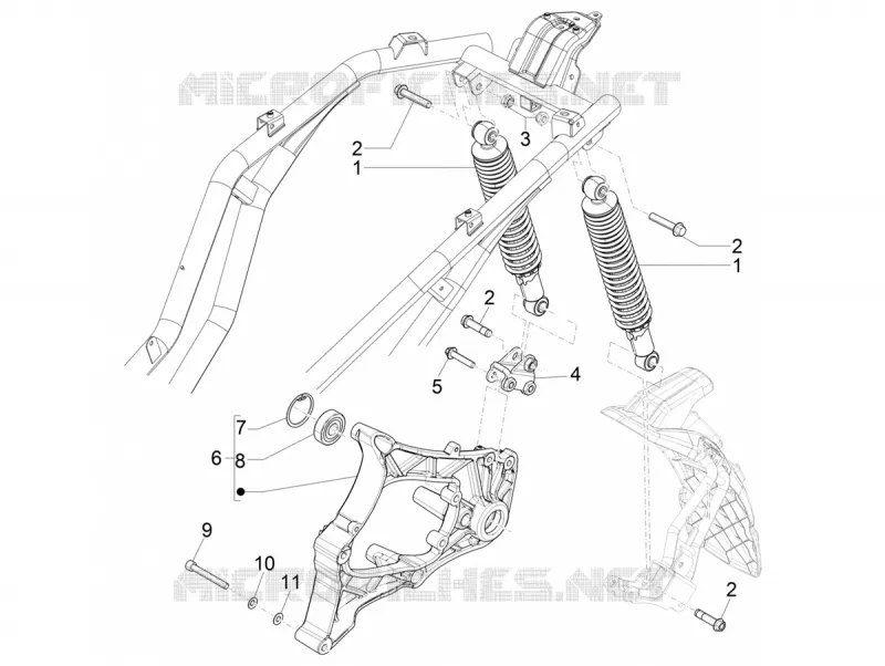 Rear suspension - Shock absorber/s