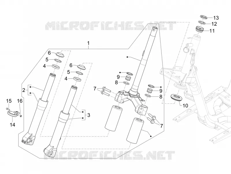 Fork/steering tube - Steering bearing unit