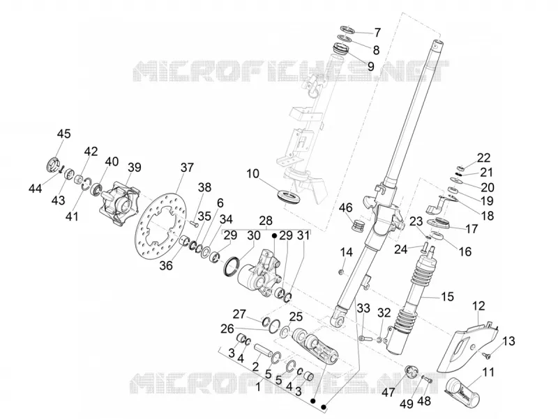 Fork/steering tube - Steering bearing unit