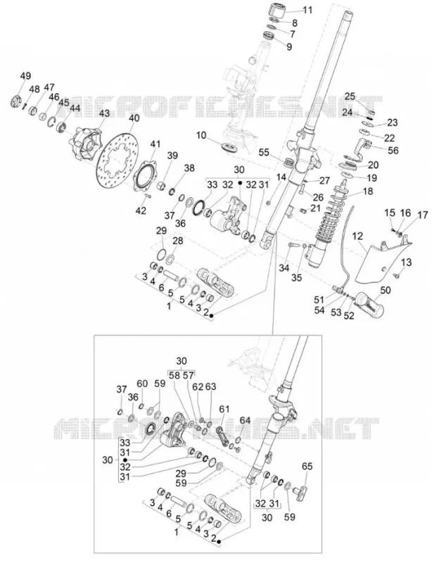 Fork/steering tube - Steering bearing unit