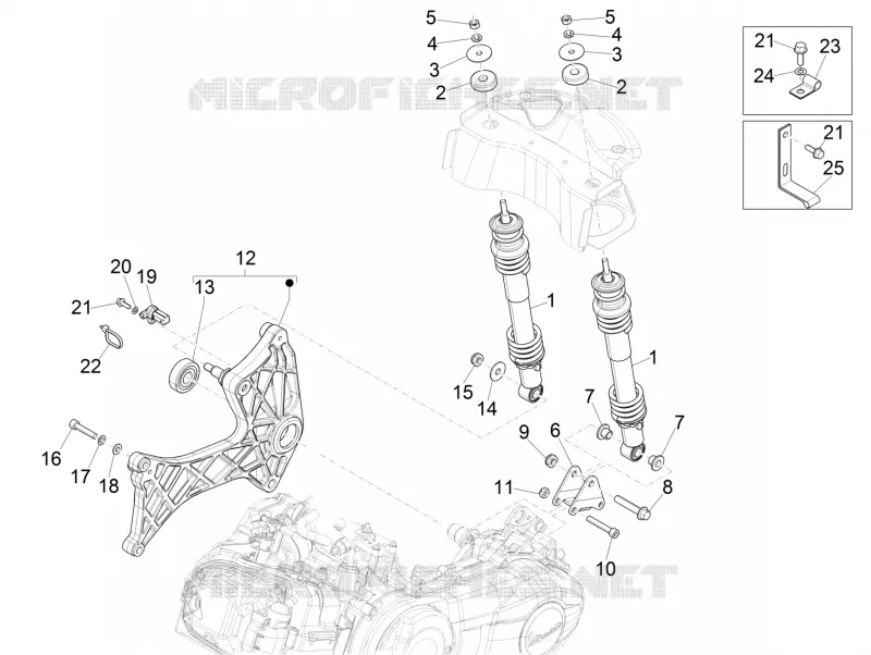Rear suspension - Shock absorber/s