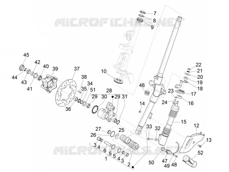 Fork/steering tube - Steering bearing unit