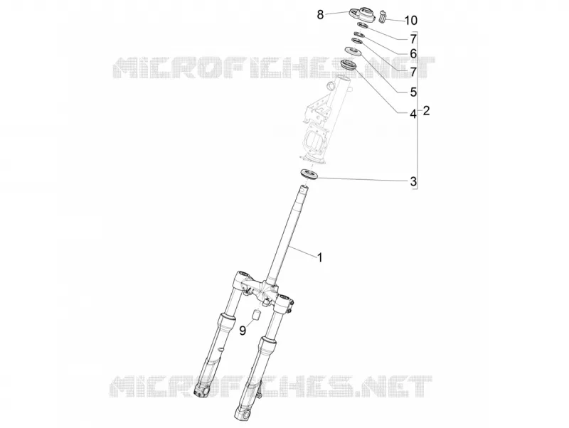 Fork/steering tube - Steering bearing unit