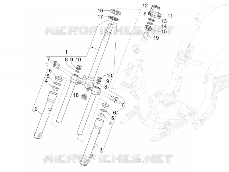 Fork/steering tube - Steering bearing unit