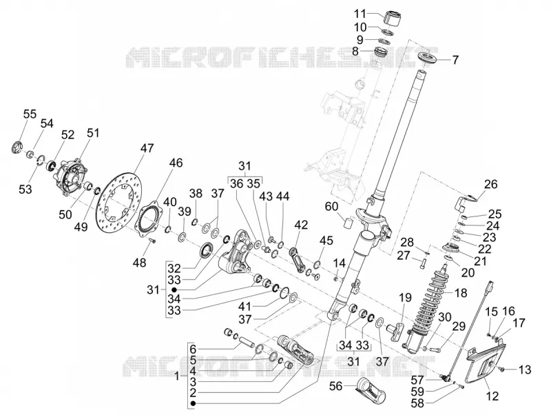 Fork/steering tube - Steering bearing unit