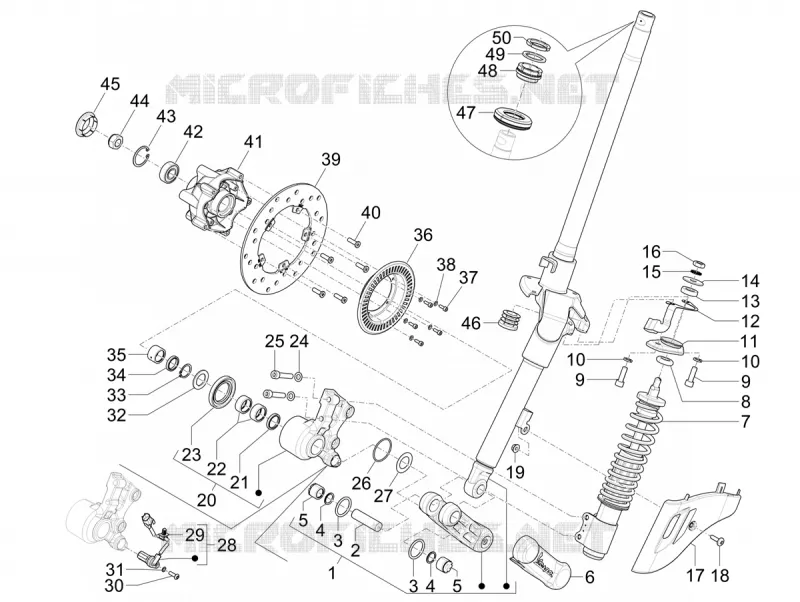 Fork/steering tube - Steering bearing unit