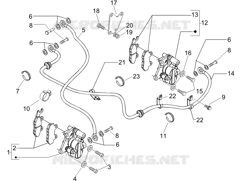 Brakes pipes - Calipers