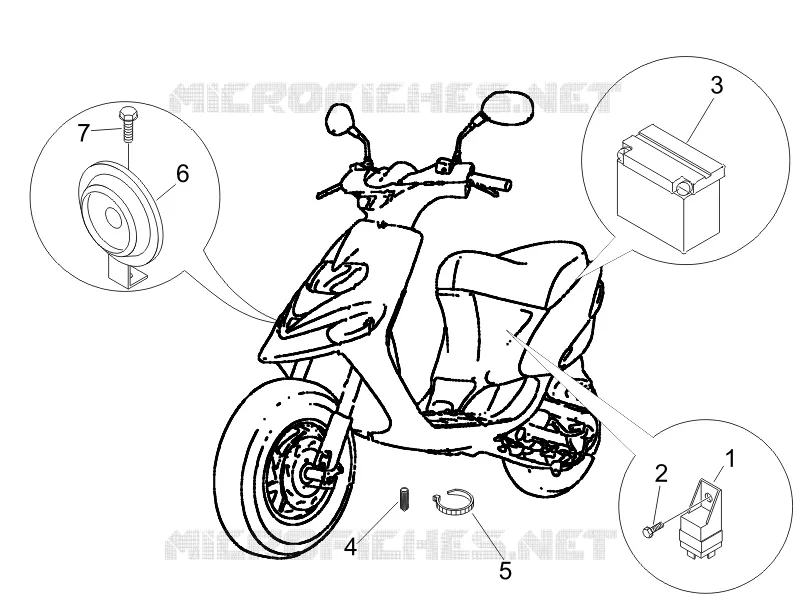 Remote control switches - Battery - Horn GILERA GILERA-SCOOTER 50 STALKER 2007  Stalker Special Edition