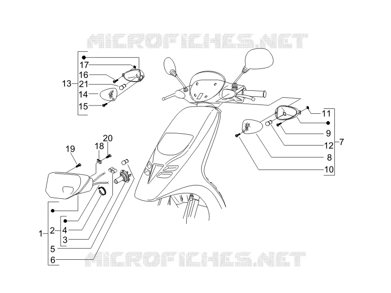 Front headlamps - Turn signal lamps GILERA GILERA-SCOOTER 50 STORM 2007  Storm
