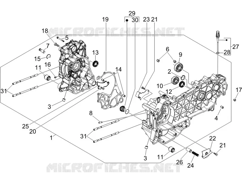 Crankcase VESPA VESPA-SCOOTER 125 GRANTURISMO 2006  Granturismo L E3