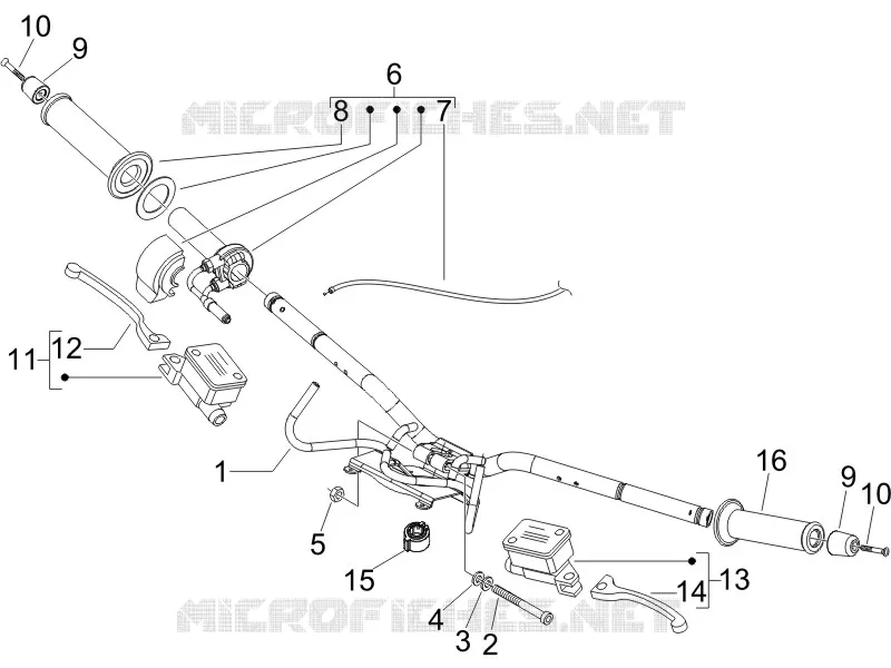 Handlebars - Master cil. VESPA VESPA-SCOOTER 125 GTV 2006  GTV 4T E3