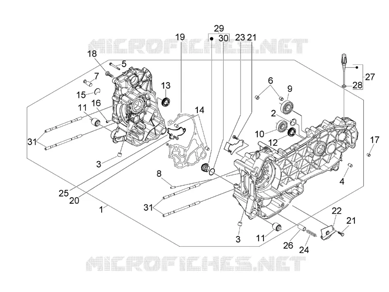 Crankcase VESPA VESPA-SCOOTER 200 GRANTURISMO 2005  Granturismo L