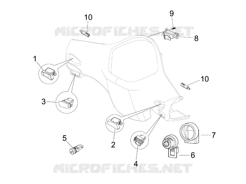 Selectors - Switches - Buttons VESPA VESPA-SCOOTER 200 GRANTURISMO 2005  Granturismo L