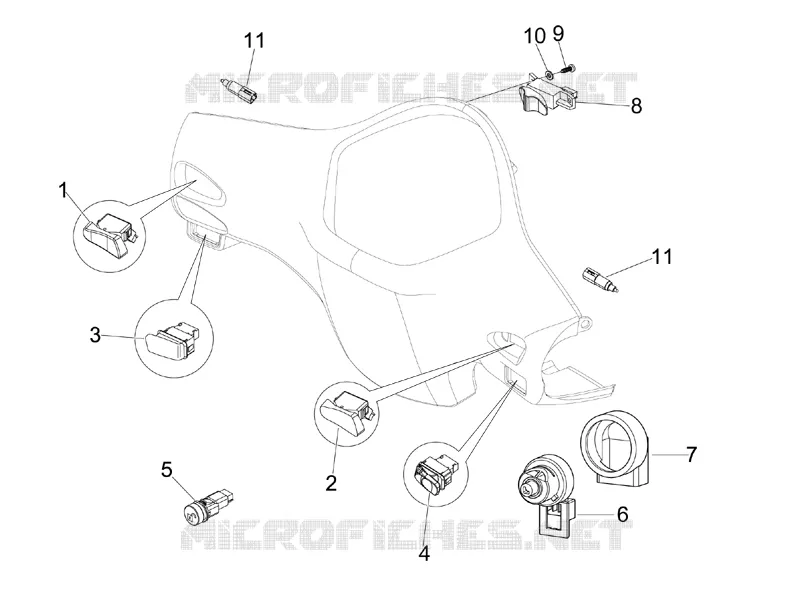 Selectors - Switches - Buttons VESPA VESPA-SCOOTER 200 GRANTURISMO 2008  Granturismo L