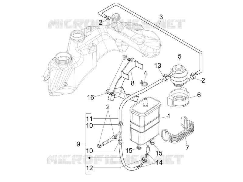 Anti-percolation system VESPA VESPA-SCOOTER 250 GT 2006  GT ie 60°