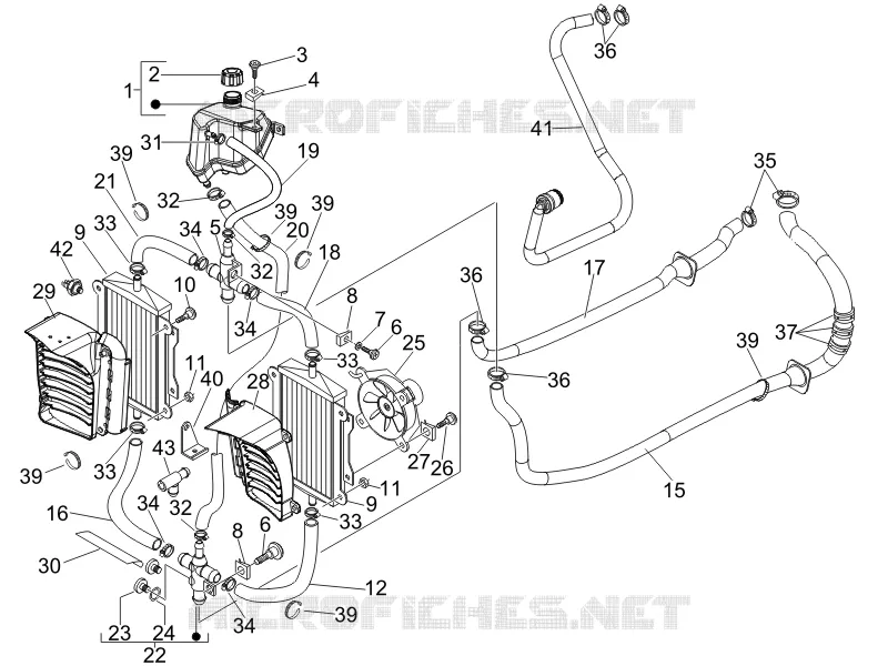 Cooling system VESPA VESPA-SCOOTER 250 GT 2007  GT ie 60°