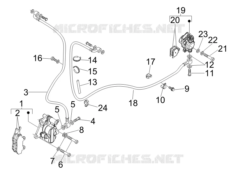 Brakes pipes - Calipers VESPA VESPA-SCOOTER 250 GT 2007  GT ie 60° E3