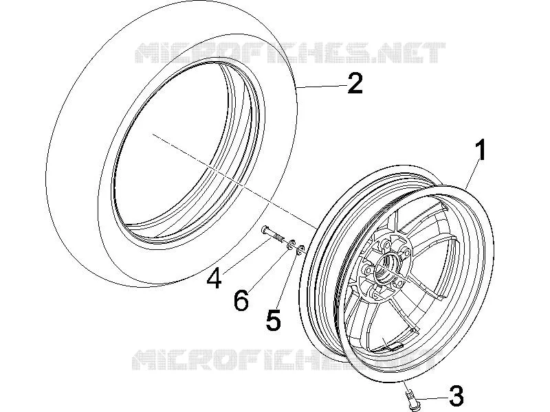 Front wheel VESPA VESPA-SCOOTER 250 GT 2006  GT ie 60° E3