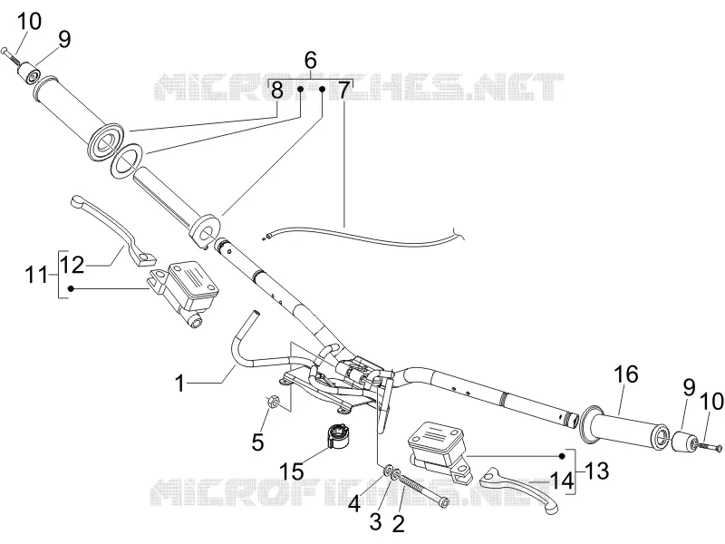 Handlebars - Master cil. VESPA VESPA-SCOOTER 250 GT 2006  GT ie 60° E3