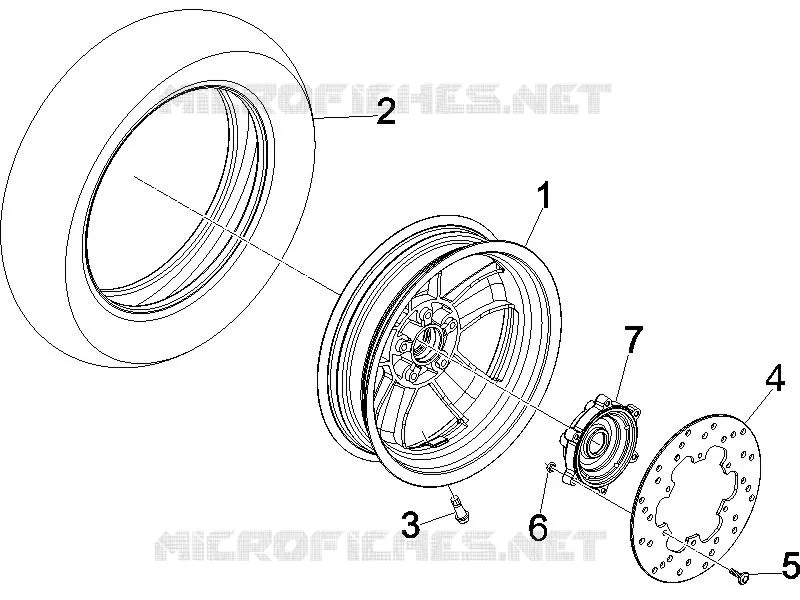 Rear wheel VESPA VESPA-SCOOTER 250 GT 2007  GT ie 60° E3
