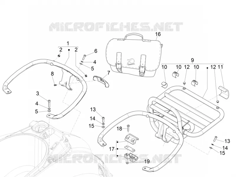 Rear luggage rack VESPA VESPA-SCOOTER 125 GTS 2016  GTS 4T 3V ie Super