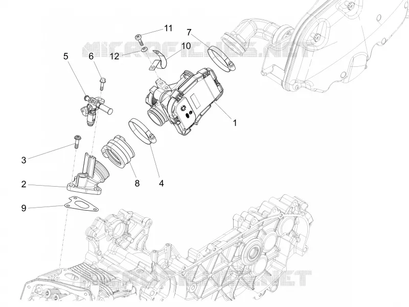 Throttle body - Injector - Union pipe VESPA VESPA-SCOOTER 125 GTS 2016  GTS 4T 3V ie Super