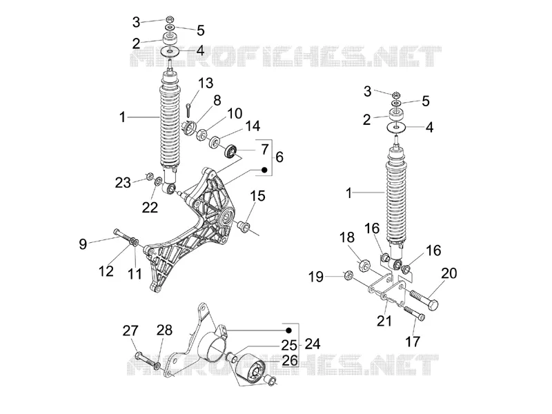 Rear suspension - Shock absorber/s VESPA VESPA-SCOOTER 125 GTS 2008  GTS 4T E3