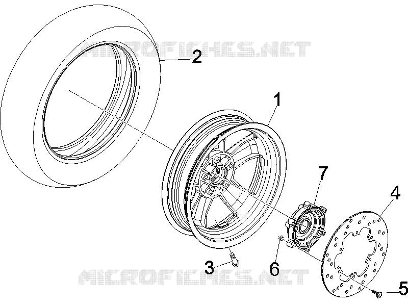 Rear wheel VESPA VESPA-SCOOTER 125 GTS 2008  GTS 4T E3