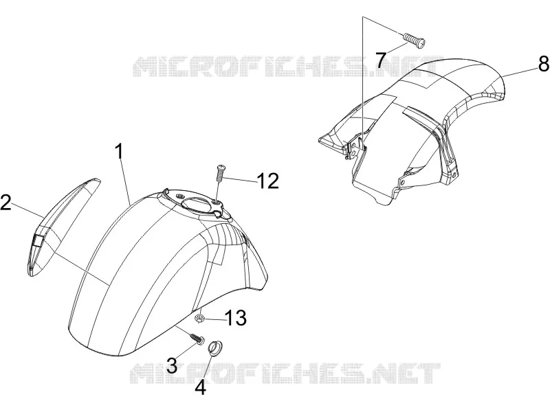 Wheel huosing - Mudguard VESPA VESPA-SCOOTER 125 GTS 2008  GTS 4T E3