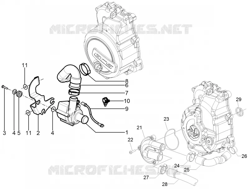 Cooler pump VESPA VESPA-SCOOTER 125 GTS 2009  GTS 4T ie Super E3