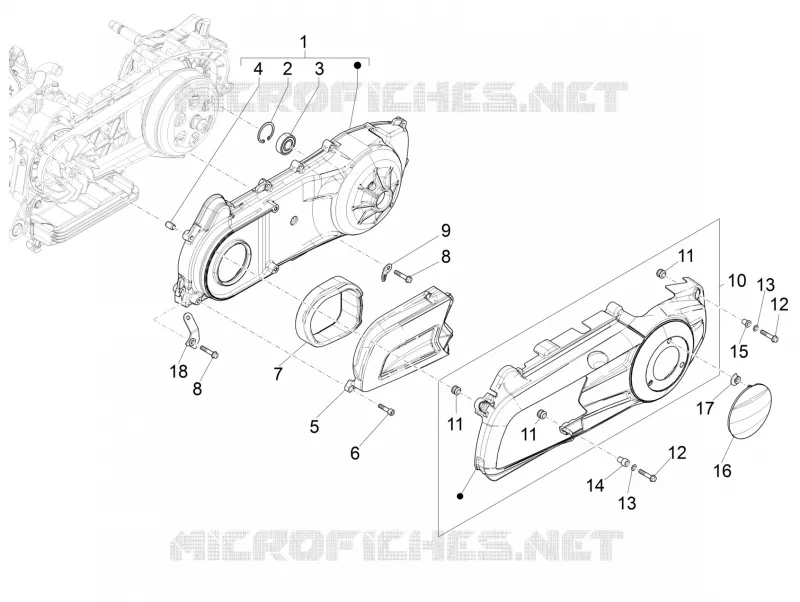 Crankcase cover - Crankcase cooling VESPA VESPA-SCOOTER 125 GTS 2011  GTS 4T ie Super E3