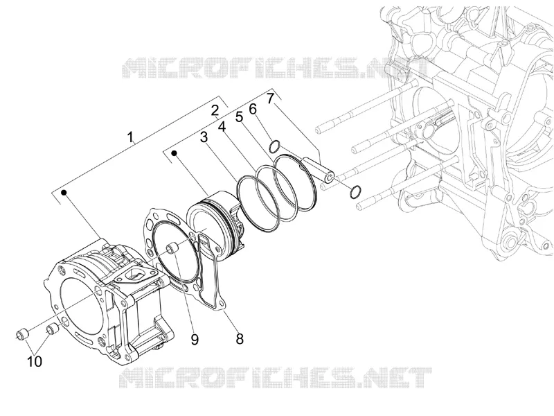 Cylinder-piston-wrist pin unit VESPA VESPA-SCOOTER 125 GTS 2009  GTS 4T ie Super E3