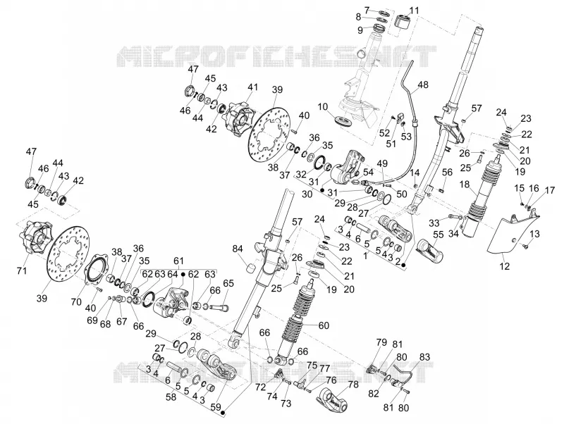 Fork/steering tube - Steering bearing unit VESPA VESPA-SCOOTER 125 GTS 2010  GTS 4T ie Super E3