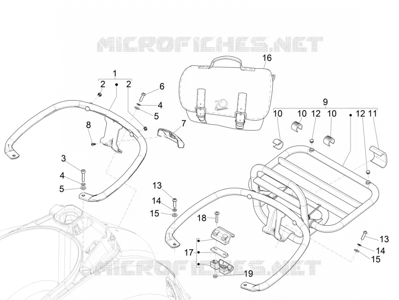 Rear luggage rack VESPA VESPA-SCOOTER 125 GTS 2010  GTS 4T ie Super E3