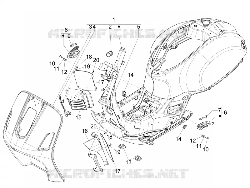 Frame/bodywork VESPA VESPA-SCOOTER 150 GTS 2014  GTS Super ie 4T 3V