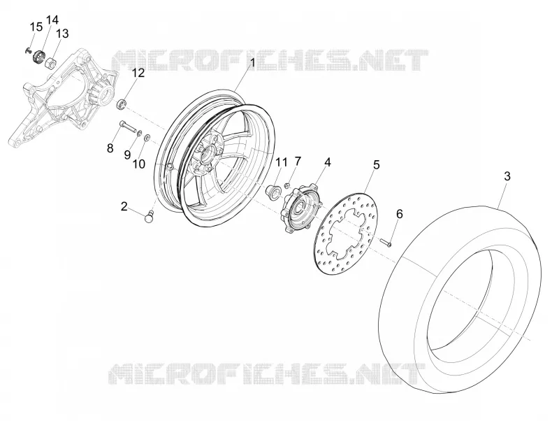 Rear wheel VESPA VESPA-SCOOTER 150 GTS 2015  GTS Super ie 4T 3V