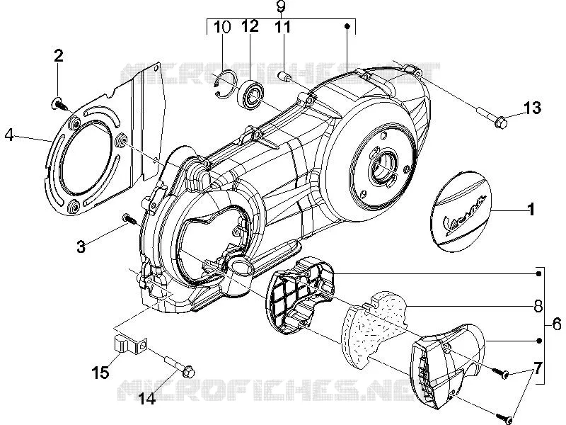 Crankcase cover - Crankcase cooling VESPA VESPA-SCOOTER 250 GTS 2009  GTS ABS