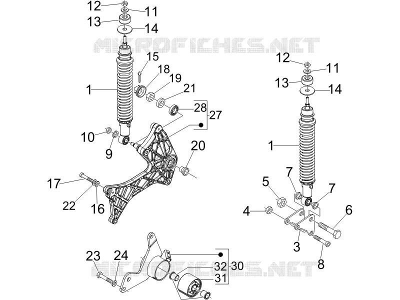 Rear suspension - Shock absorber/s VESPA VESPA-SCOOTER 250 GTS 2007  GTS ABS