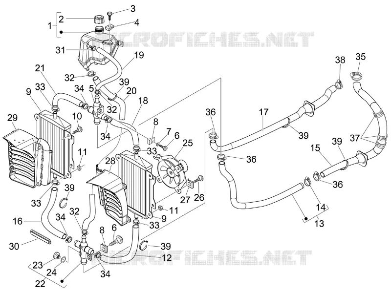 Cooling system VESPA VESPA-SCOOTER 250 GTS 2013  GTS ie