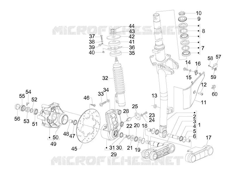Fork/steering tube - Steering bearing unit VESPA VESPA-SCOOTER 250 GTS 2013  GTS ie
