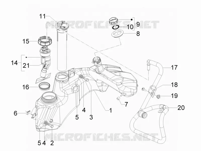 Fuel tank VESPA VESPA-SCOOTER 250 GTS 2012  GTS ie