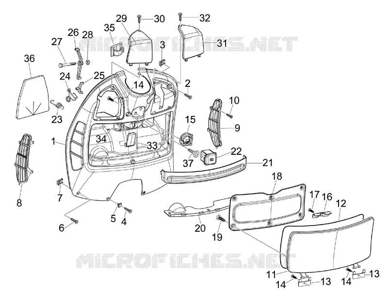 Front glove-box - Knee-guard panel VESPA VESPA-SCOOTER 250 GTS 2008  GTS ie Super