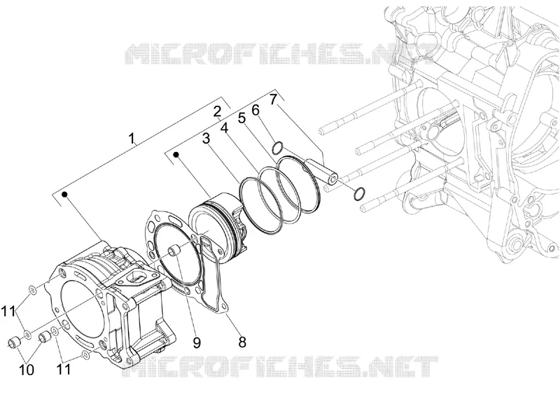 Cylinder-piston-wrist pin unit VESPA VESPA-SCOOTER 300 GTS 2009  GTS ie