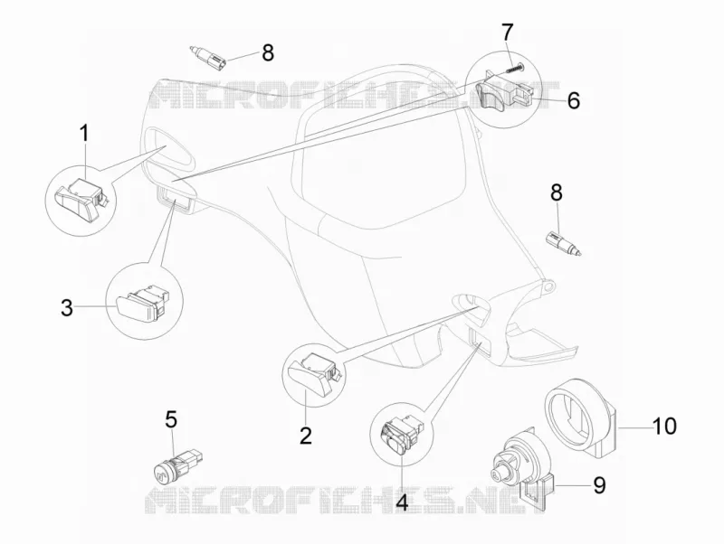 Selectors - Switches - Buttons VESPA VESPA-SCOOTER 300 GTS 2009  GTS ie